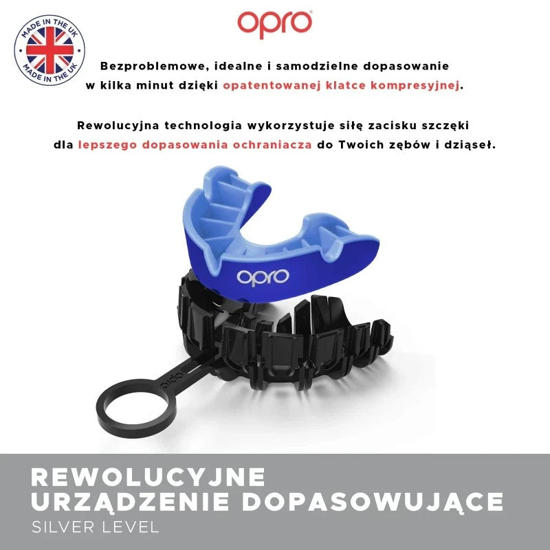 Opro Ochraniacz Na Zęby Dla Dzieci Silver Biały/Czarny