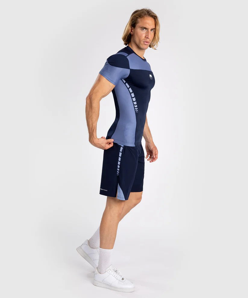 Venum Rashguard Męski Tempest Krótki Rękaw Granatowy/Błękitny