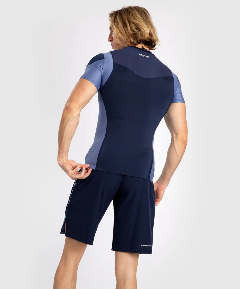 Venum Rashguard Męski Tempest Krótki Rękaw Granatowy/Błękitny