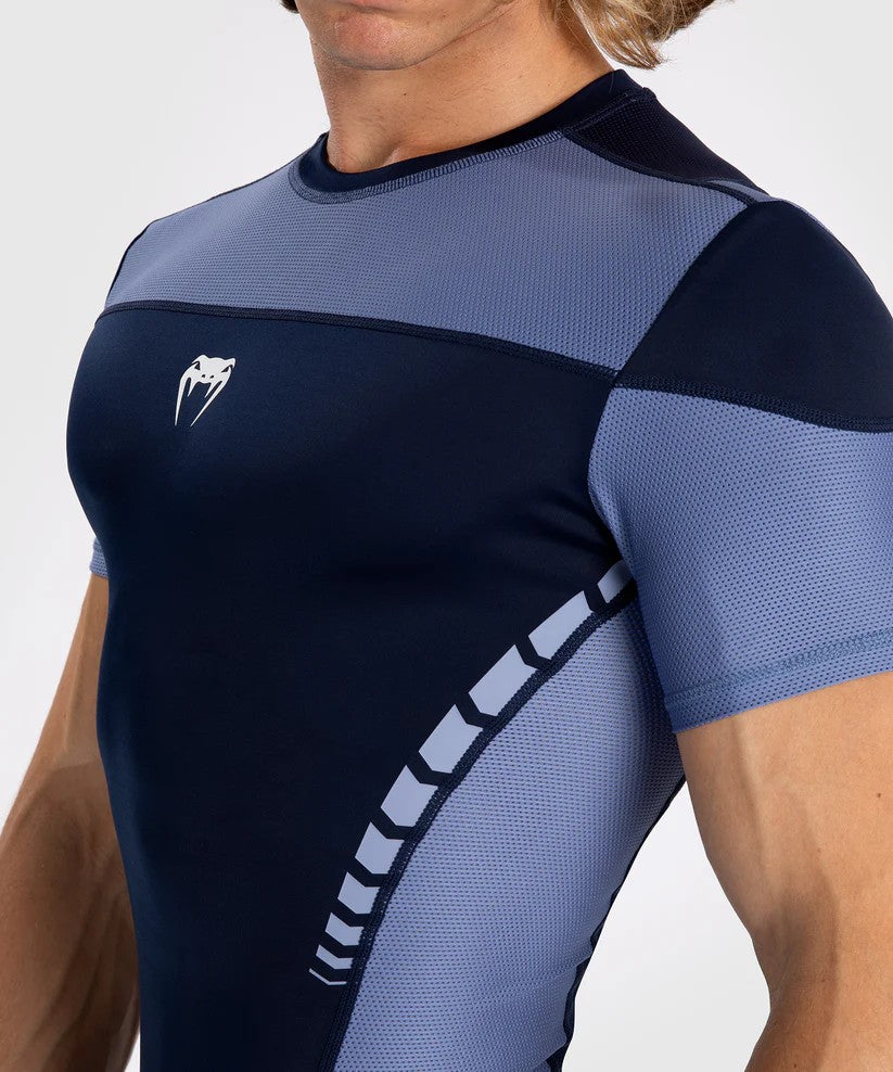 Venum Rashguard Męski Tempest Krótki Rękaw Granatowy/Błękitny
