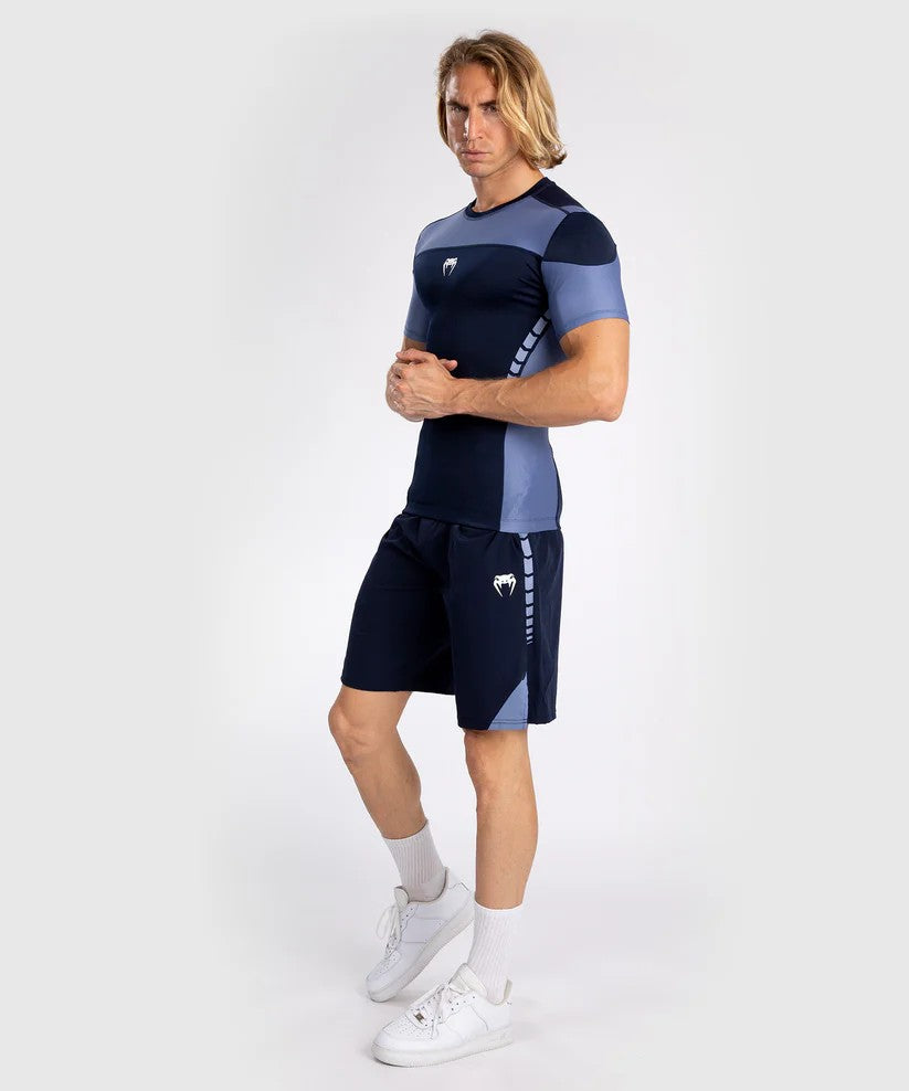 Venum Rashguard Męski Tempest Krótki Rękaw Granatowy/Błękitny