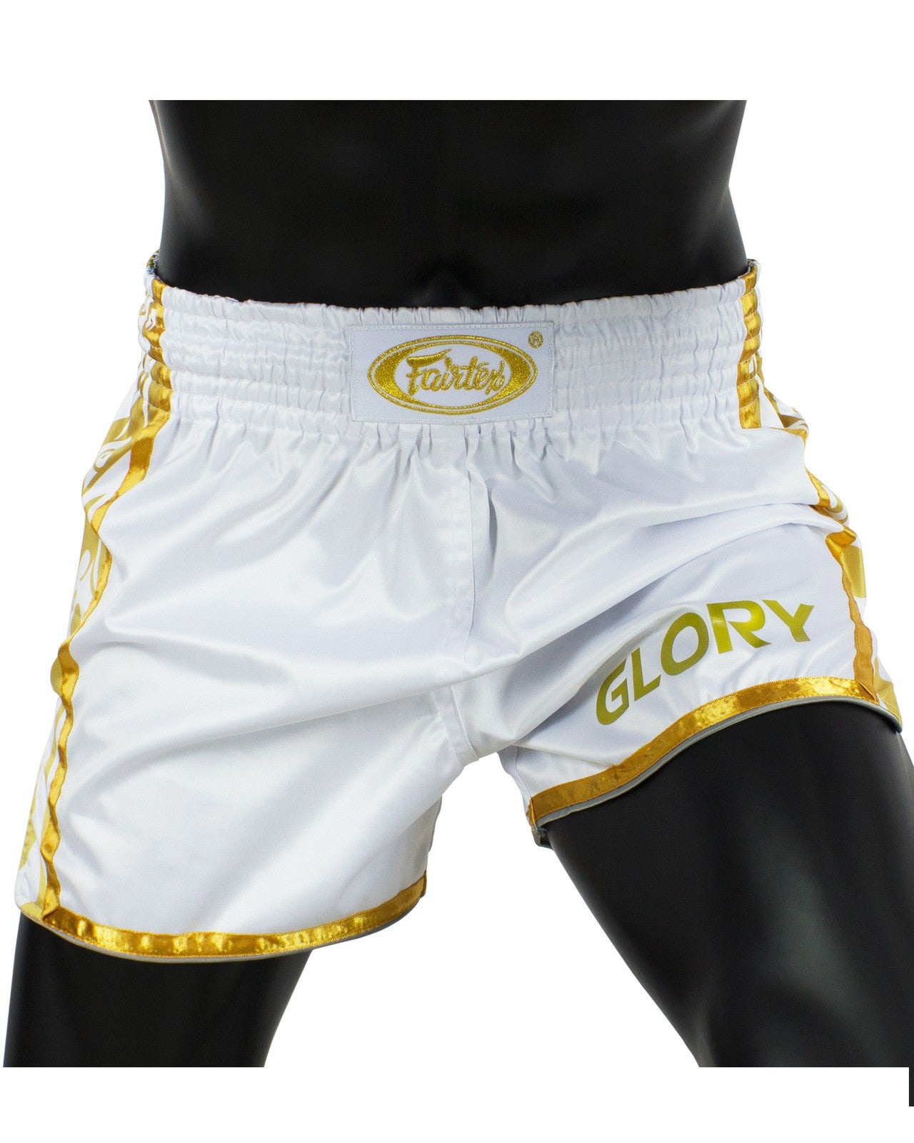 Fairtex Spodenki Muay Thai BSG2 Glory Białe/Złote