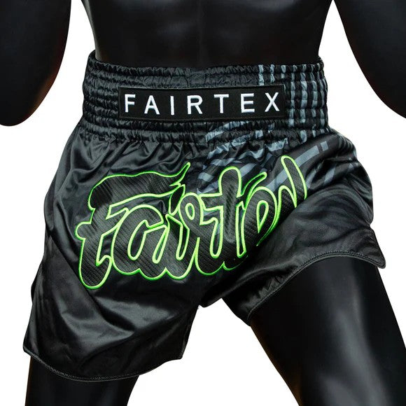 Fairtex Spodenki Muay Thai Racer BS1924 Czarne/Zielone