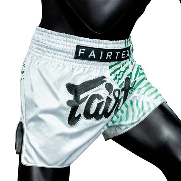 Fairtex Spodenki Muay Thai Racer BS1923 Białe/Zielone