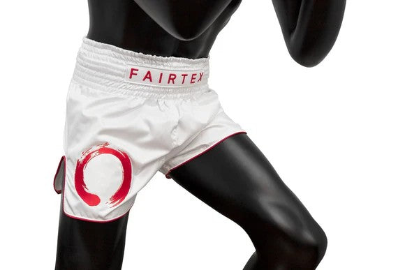 Fairtex Spodenki Muay Thai ENSO BS1918 Białe/Czerwone
