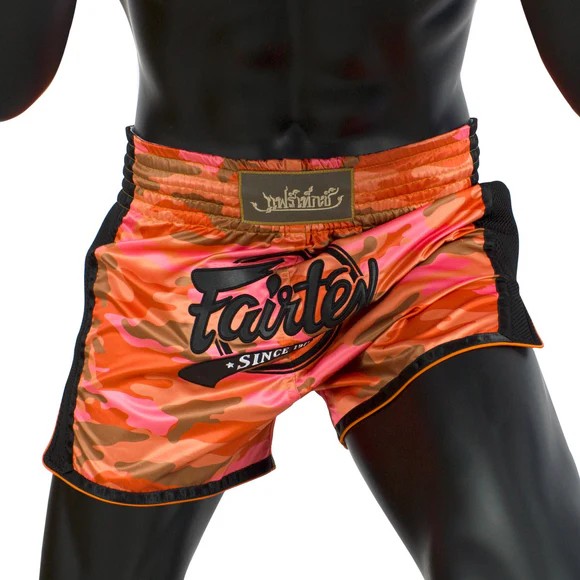 Fairtex Spodenki Muay Thai Camo BS1711 Pomarańczowe/Czarne