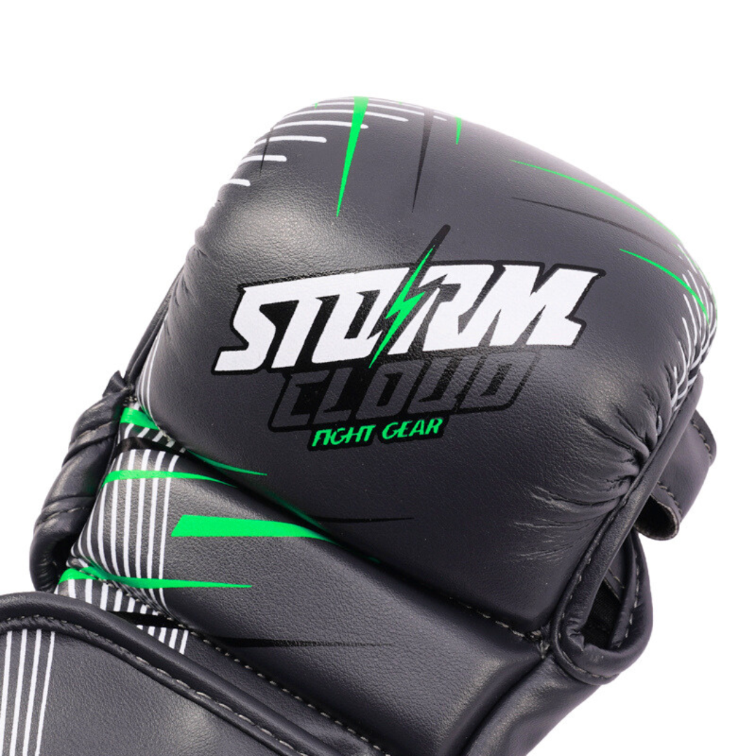 StormCloud Rękawice do MMA StarFall Sparingowe Grafit-Limonka 7oz