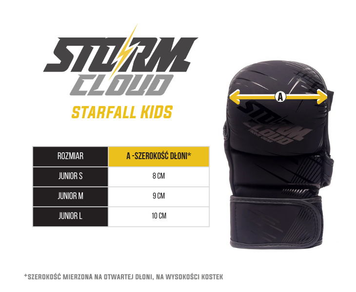StormCloud Rękawice do MMA dla Dzieci StarFall Biało-Żółte
