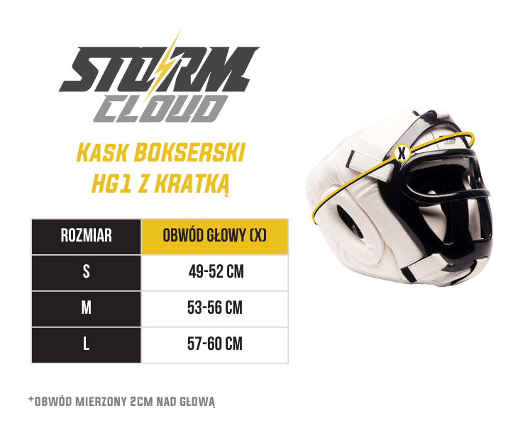 StormCloud Kask Bokserski HG1 z kratką Czarny