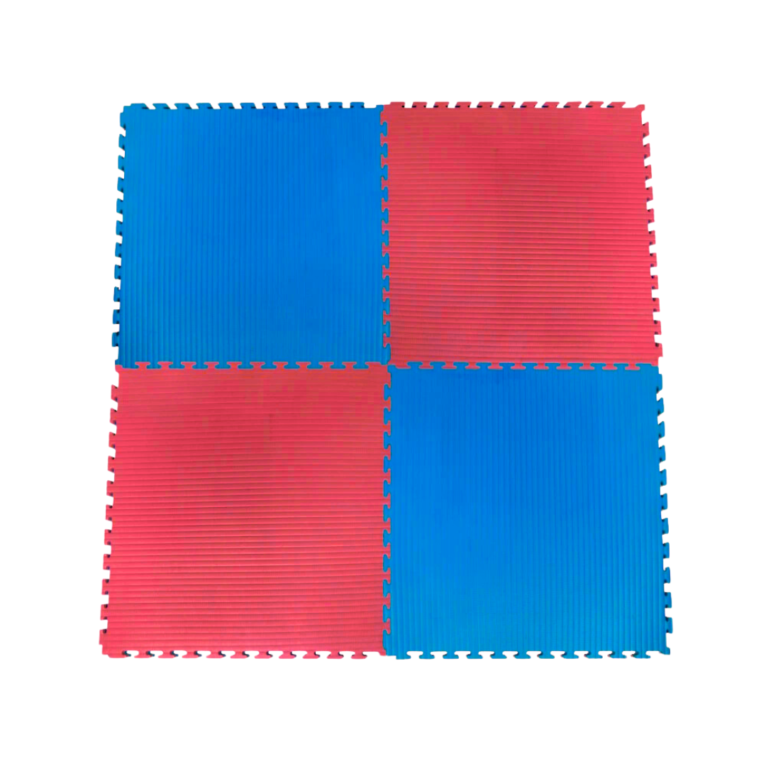 Mata do ćwiczeń Puzzle 2 cm Niebieska/Czerwona