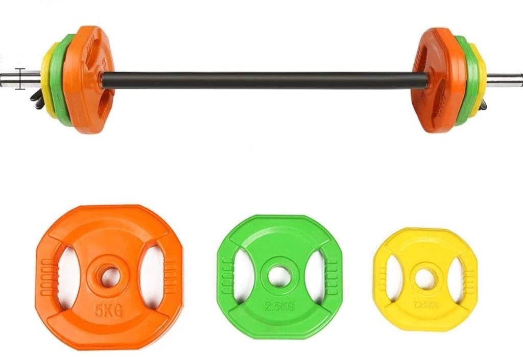 4FIZJO Sztanga fitness z obciążeniem 20kg kolorowa