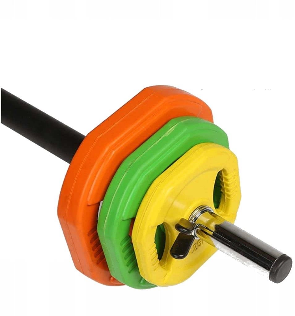 4FIZJO Sztanga fitness z obciążeniem 20kg kolorowa