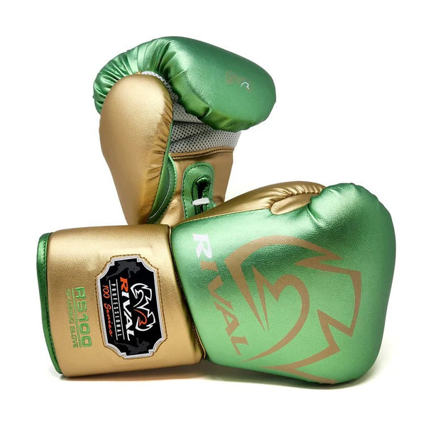 Rival Rękawice bokserskie sparingowe RS100 Professional Zielono-Złote