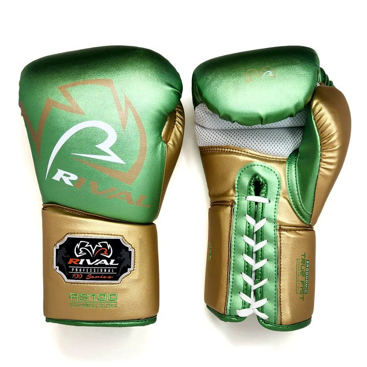 Rival Rękawice bokserskie sparingowe RS100 Professional Zielono-Złote