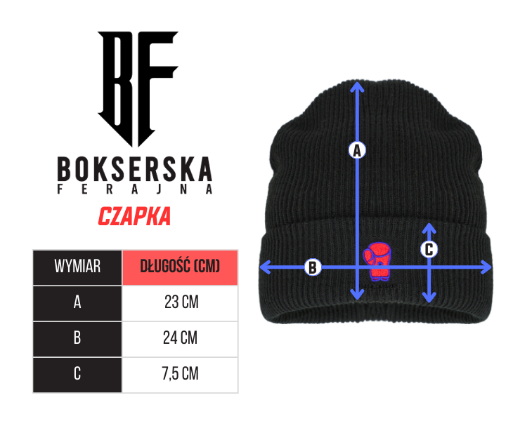 Bokserska Ferajna Czapka Zimowa Beanie z Motywem Rękawicy Bokserskiej Granatowa