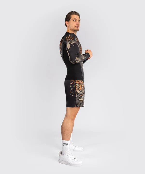 Venum Rashguard Tiger Długi Rękaw Black/Neon Orange