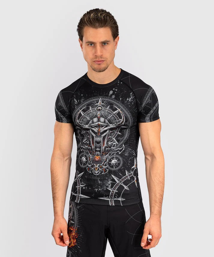 Venum Rashguard Gladiator 5.0 Krótki Rękaw Czarno-srebrny