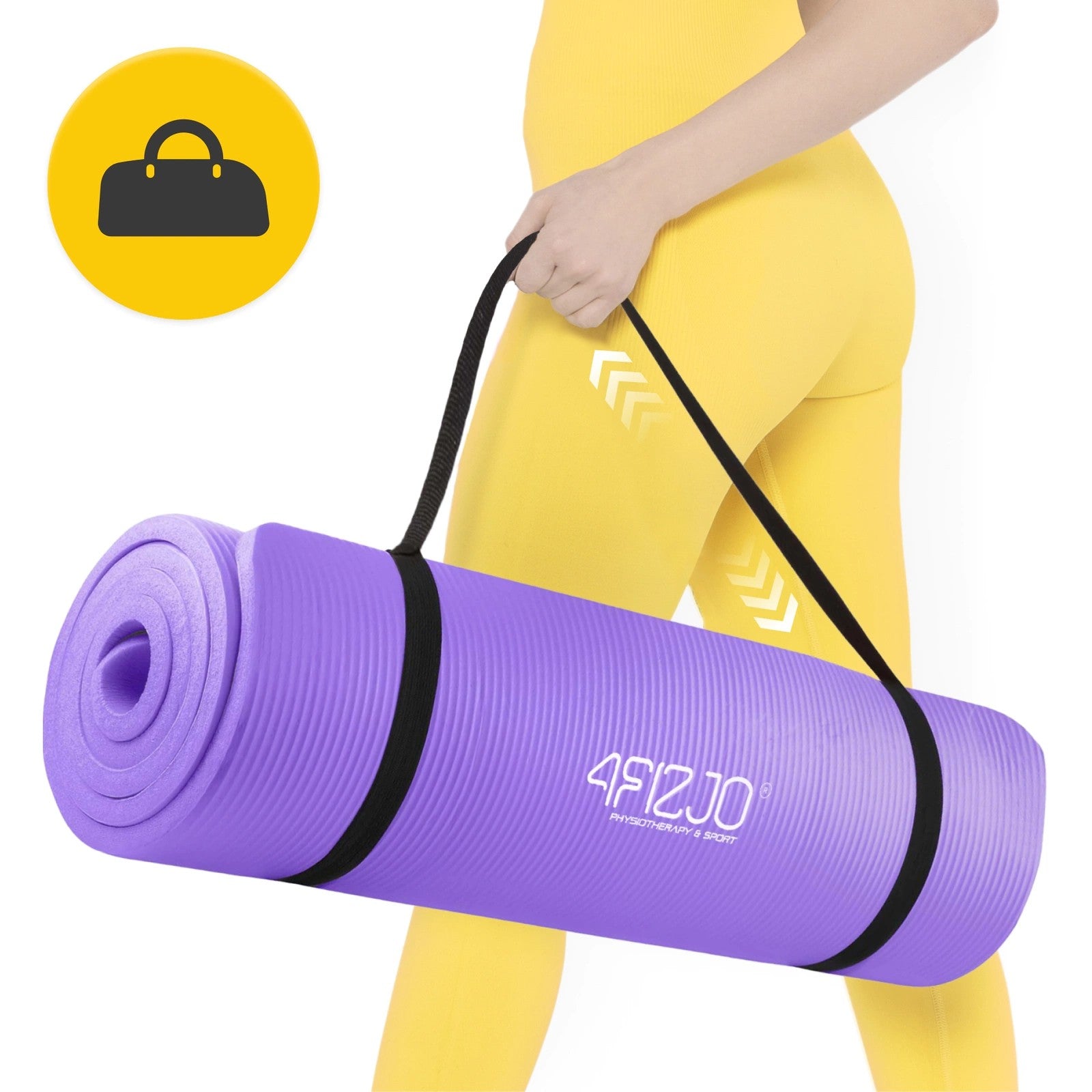 4FIZJO Mata do ćwiczeń fitness NBR 180 × 60 cm - fioletowa