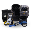 Zestaw MMA Rękawice MMA Lynx Czarno-Szare + Ochraniacze Kolan + Ochraniacz Szczęki PRO + Owijki HW 1.0 2,5M