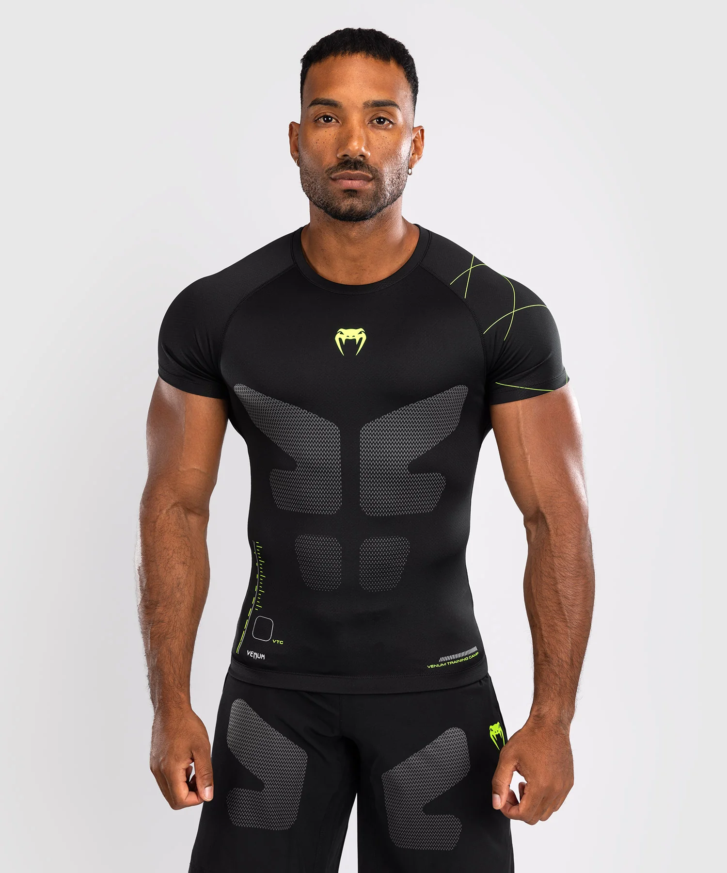 Venum Rashguard Training Camp 4.0 Krótki Rękaw Black/Neon Green