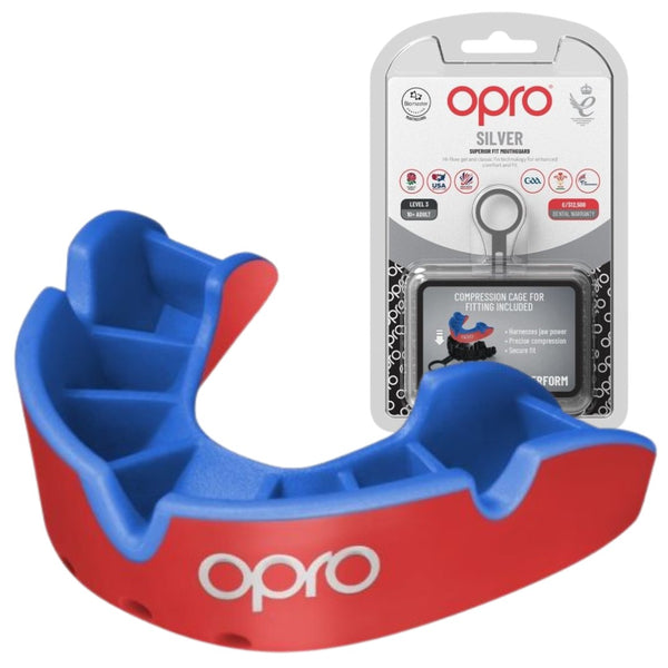 Opro Ochraniacz na Zęby Silver Czerwony/Niebieski