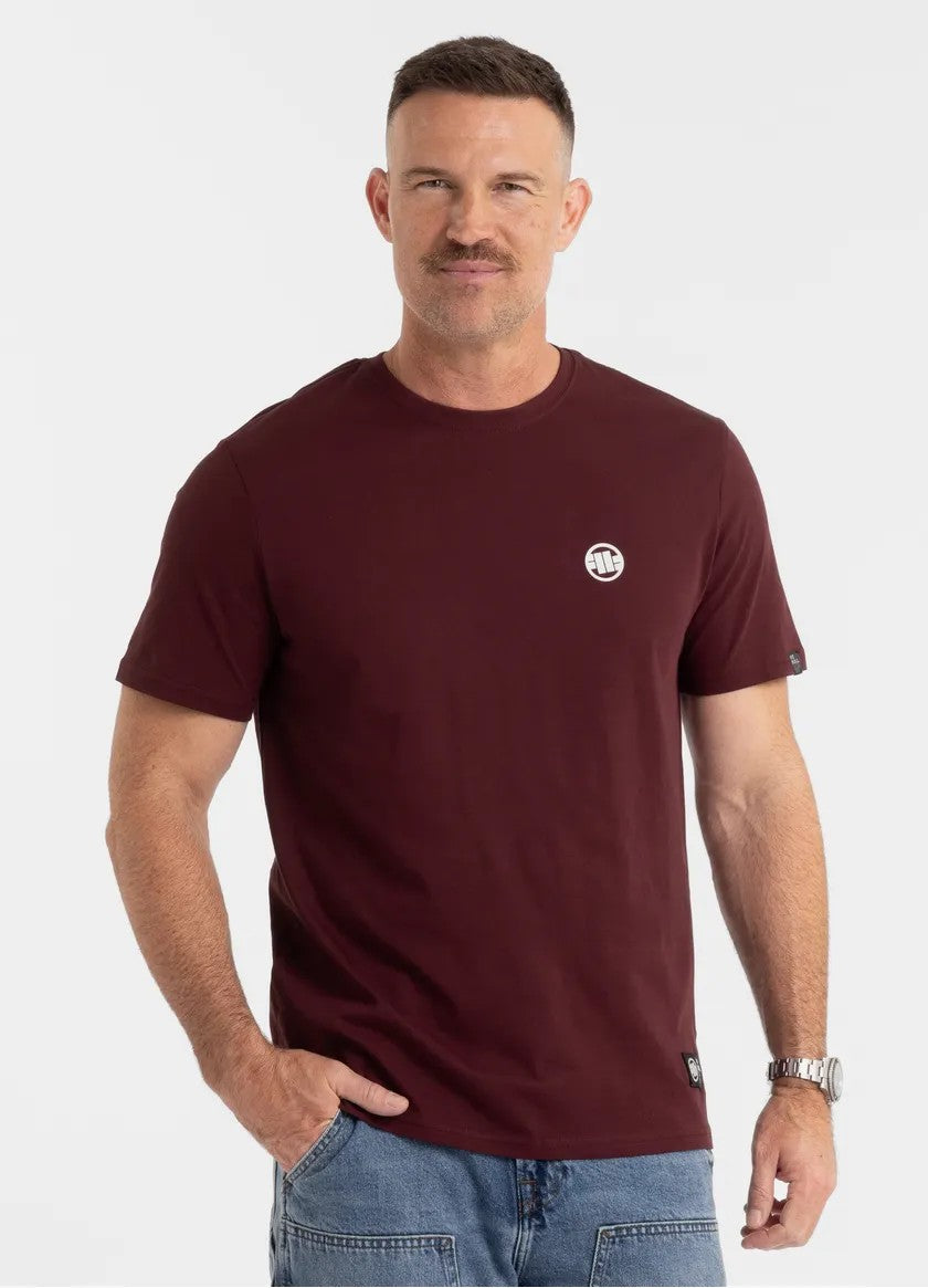 Pitbull T-shirt Small Logo Dark Burgundy