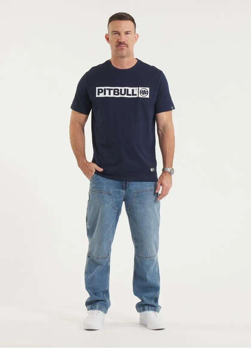 Pitbull T-shirt bawełniany Hilltop Granatowy