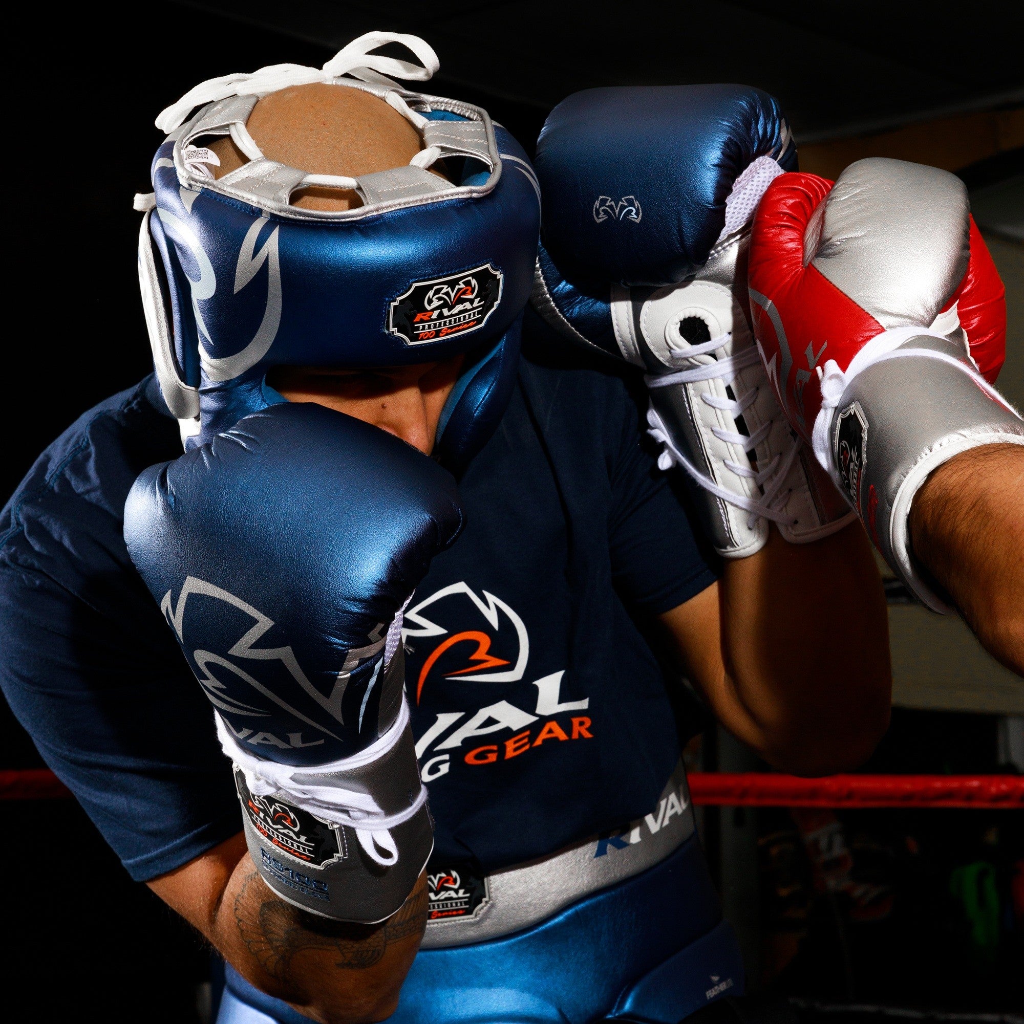 Rival Rękawice bokserskie sparingowe RS100 Professional Niebieskie