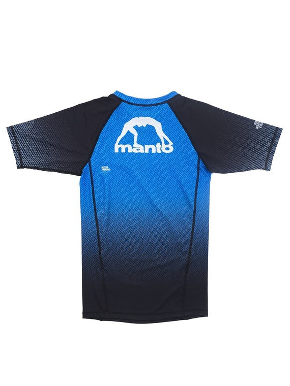 MANTO Rashguard Męski Krótki Rękaw RANK Niebieski