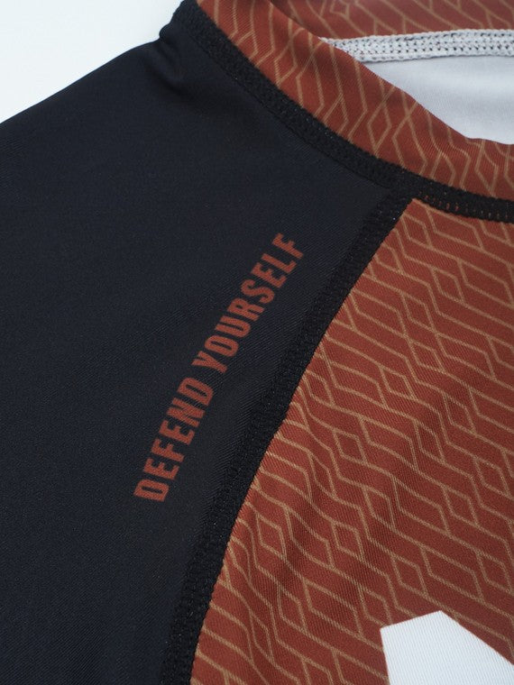 MANTO Rashguard Męski Krótki Rękaw RANK Brązowy