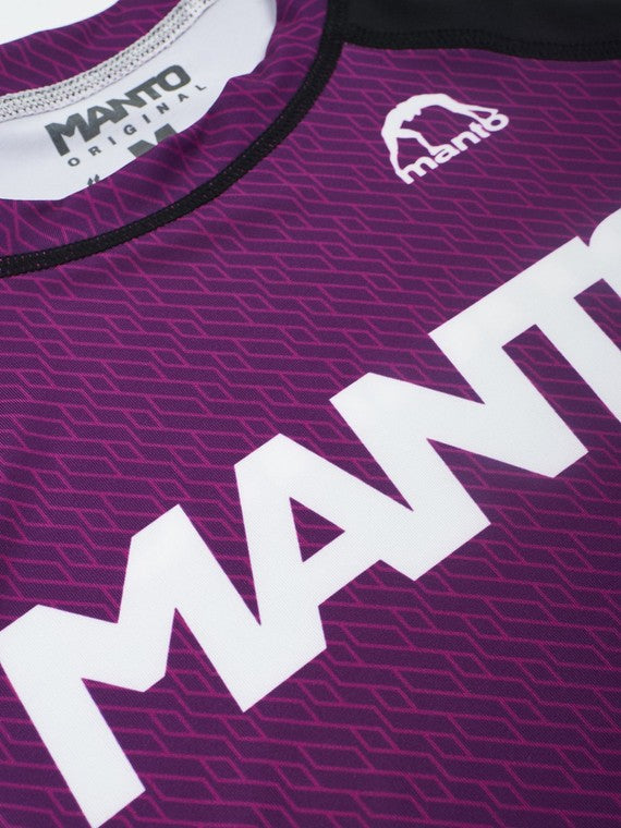 MANTO Rashguard Męski Krótki Rękaw RANK Purpurowy