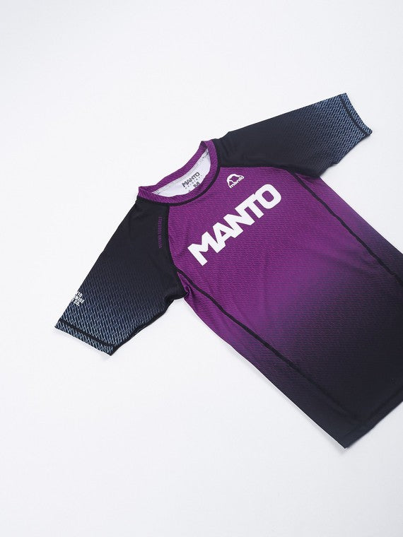 MANTO Rashguard Męski Krótki Rękaw RANK Purpurowy