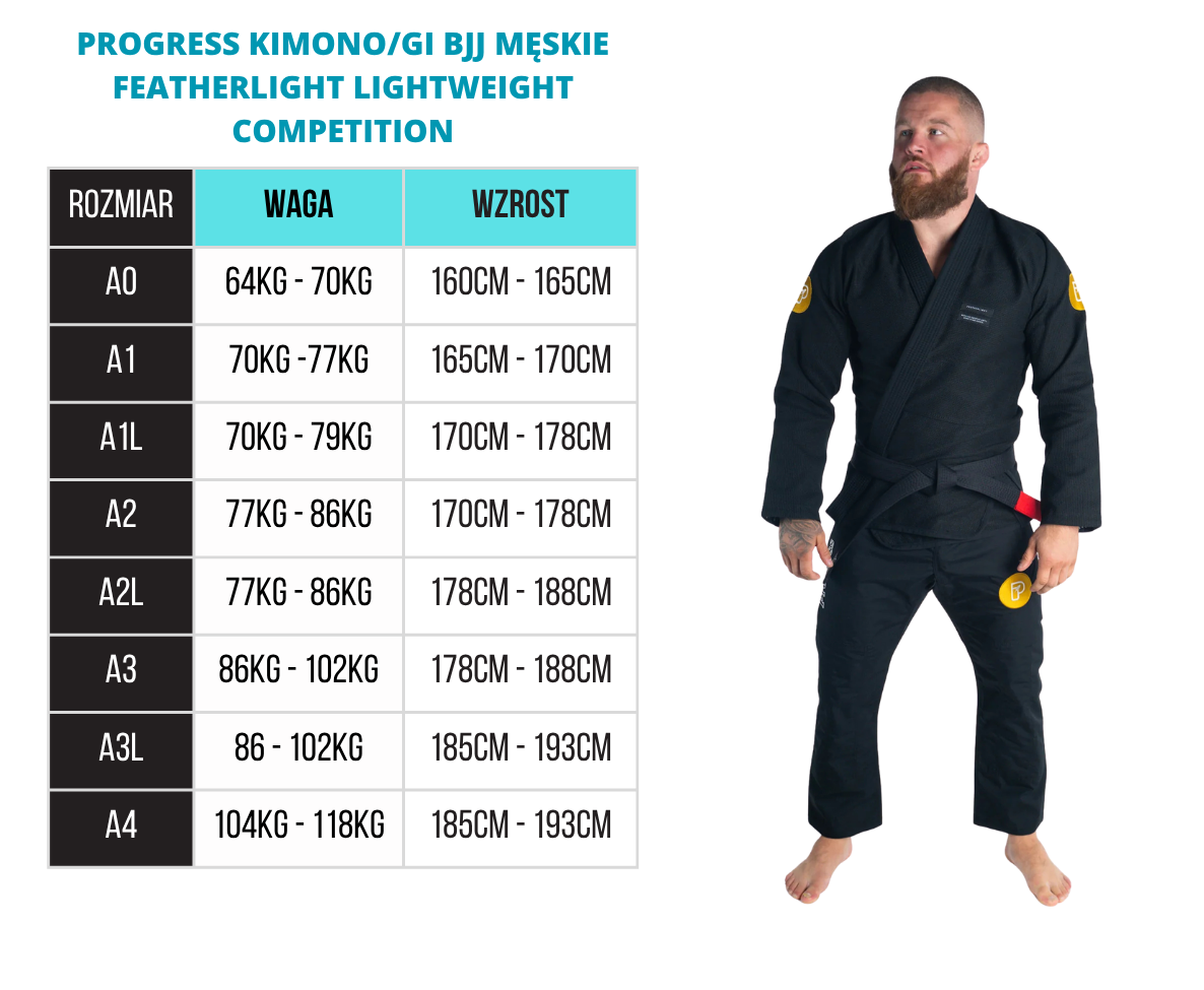Progress Kimono/Gi BJJ Męskie Featherlight Lightweight Competition Białe