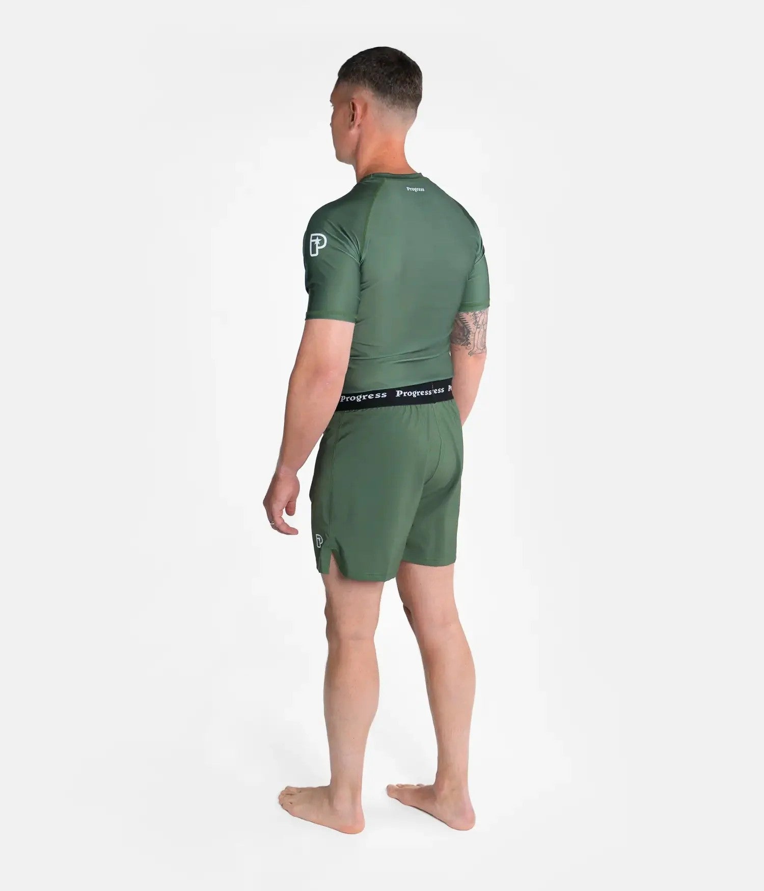 Progress Rashguard Męski Krótki Rękaw Academy Khaki