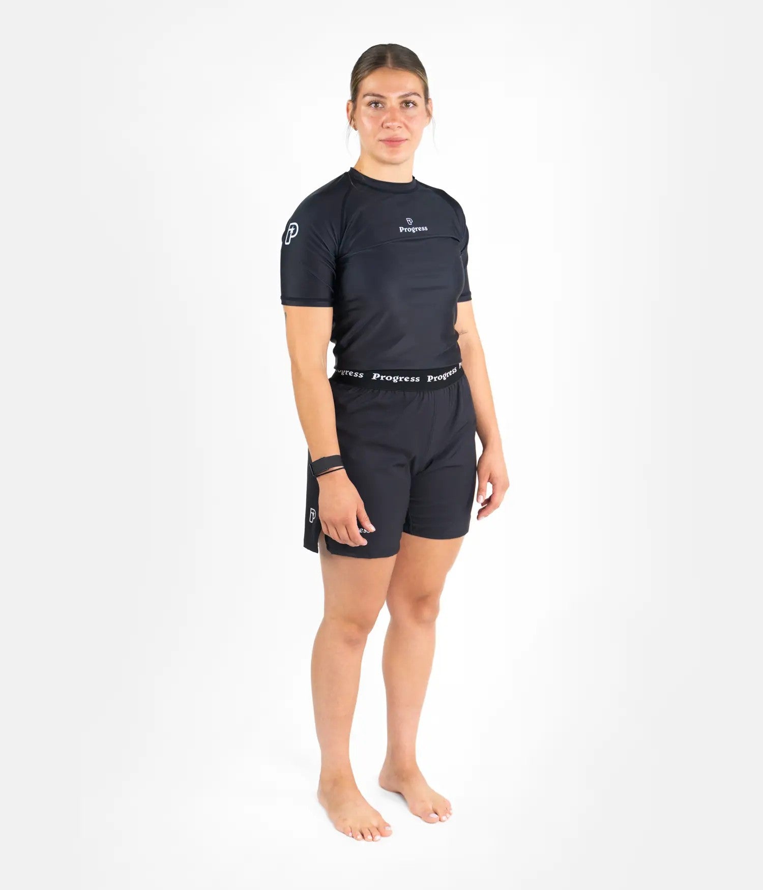Progress Rashguard Męski Krótki Rękaw Academy Czarny