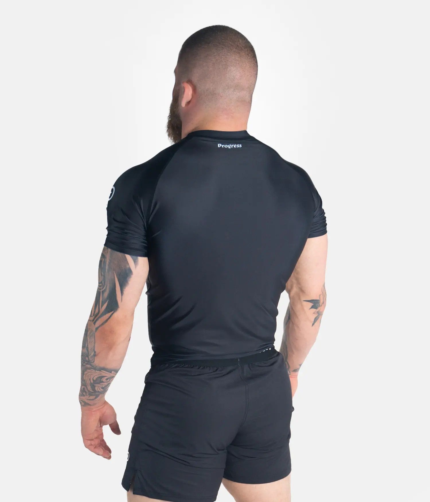 Progress Rashguard Męski Krótki Rękaw Academy Czarny