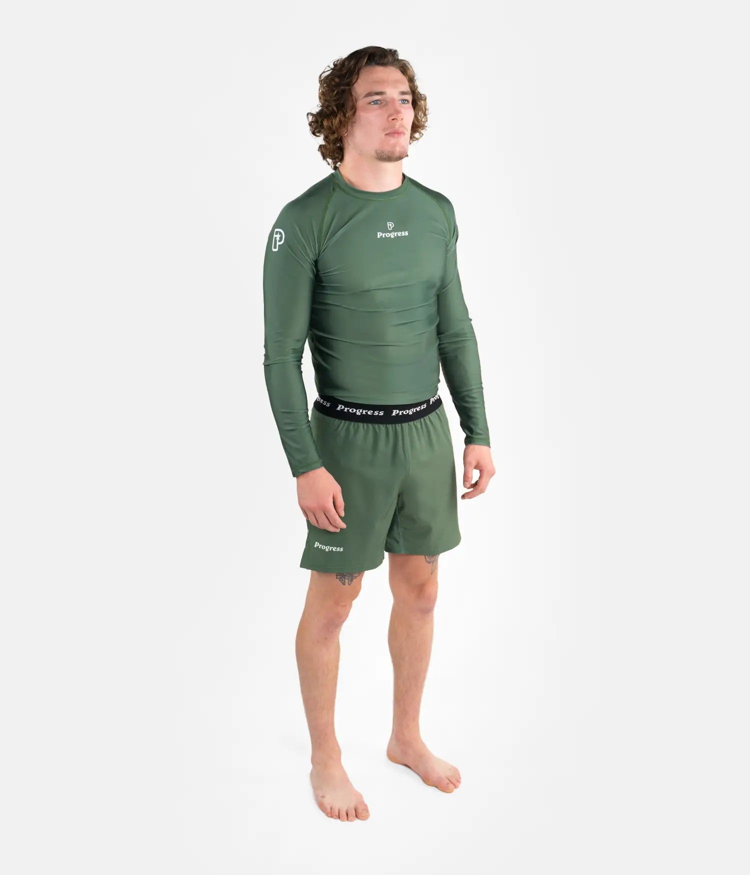 Progress Rashguard Męski Długi Rękaw Academy Khaki