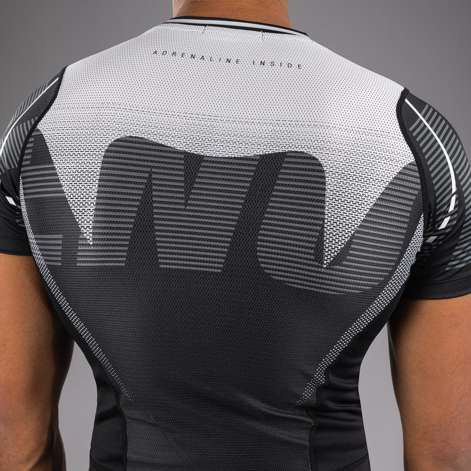 Venum Rashguard Męski Adrenaline Krótki Rękaw Czarny/Srebrny