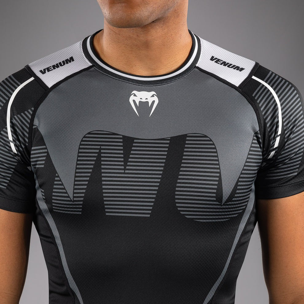 Venum Rashguard Męski Adrenaline Krótki Rękaw Czarny/Srebrny