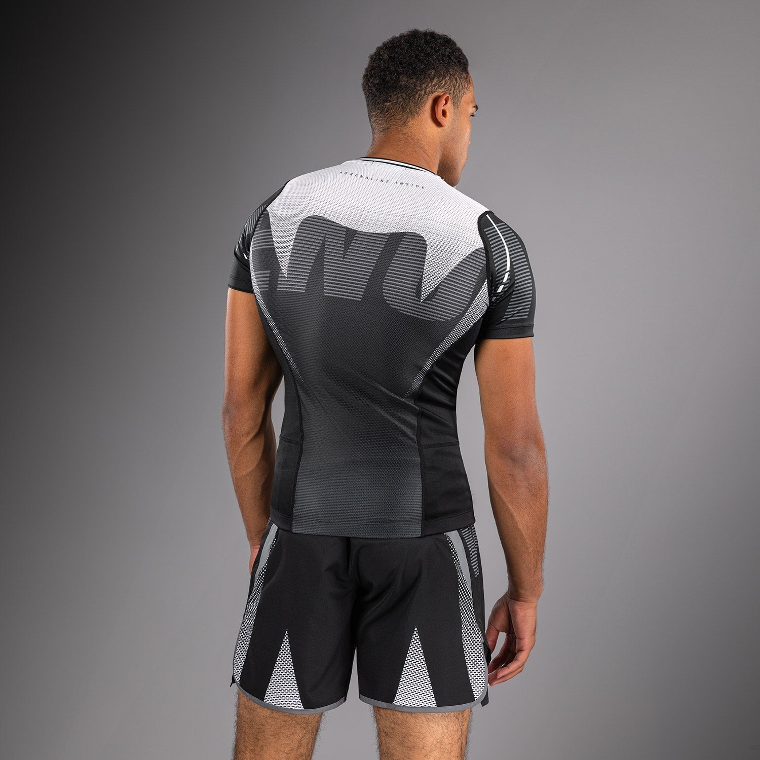 Venum Rashguard Męski Adrenaline Krótki Rękaw Czarny/Srebrny