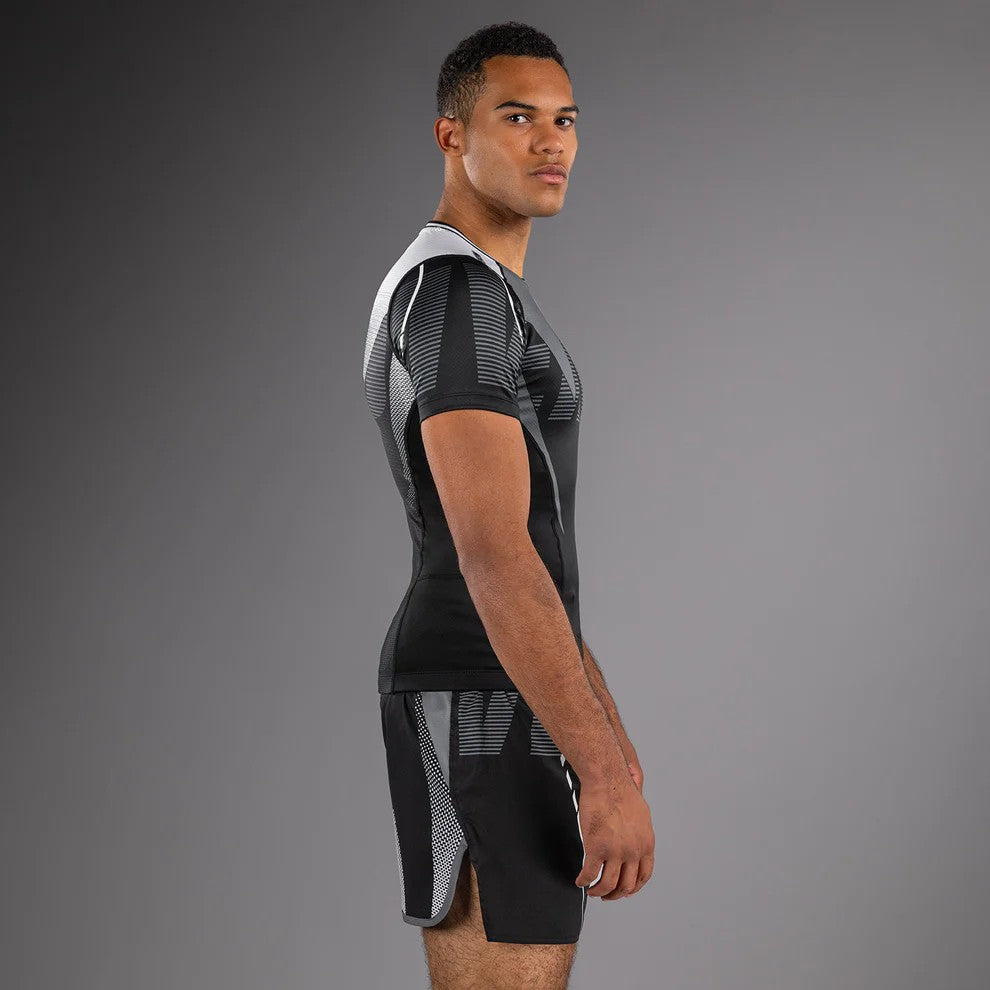 Venum Rashguard Męski Adrenaline Krótki Rękaw Czarny/Srebrny
