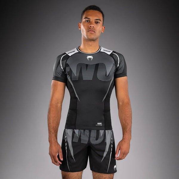 Venum Rashguard Męski Adrenaline Krótki Rękaw Czarny/Srebrny