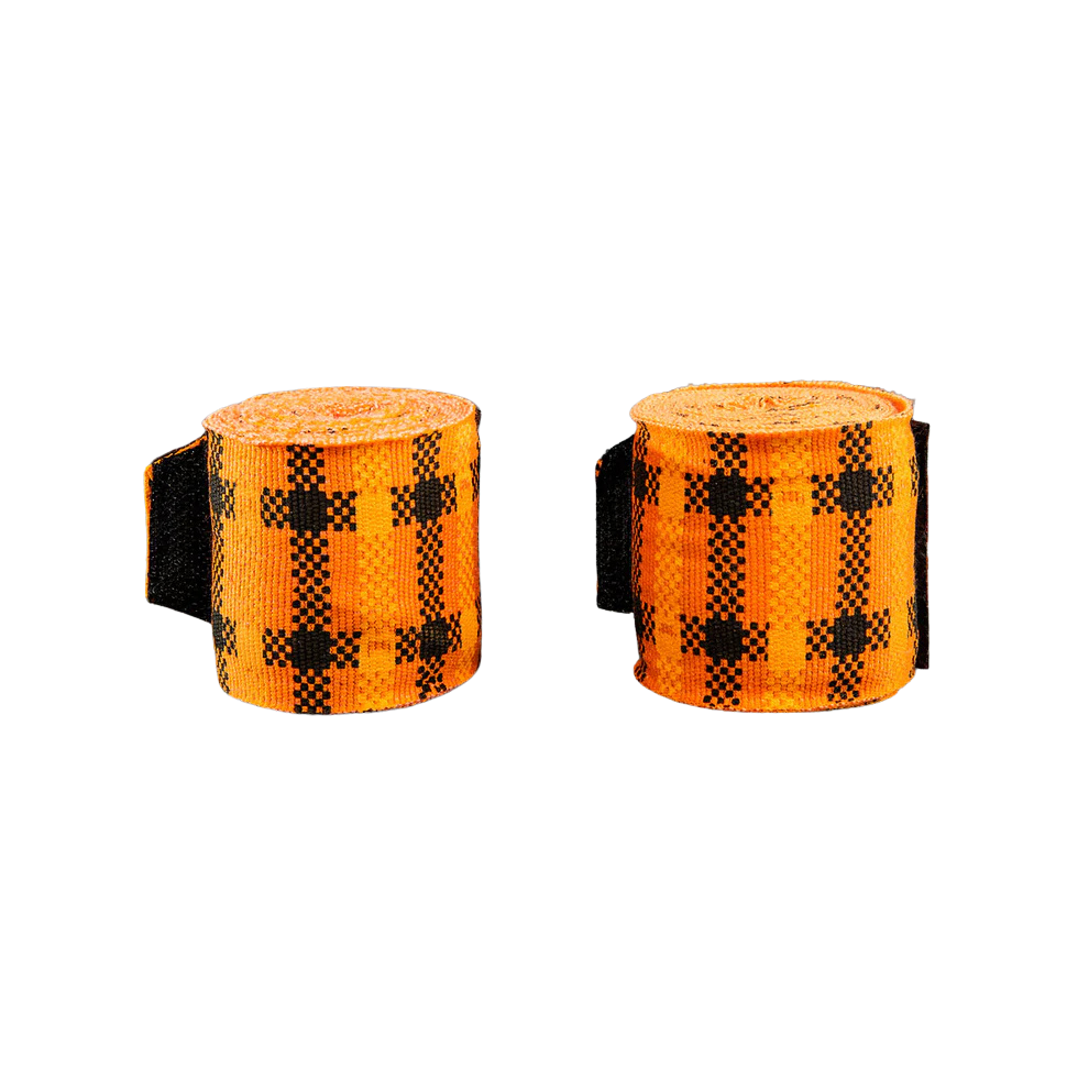Venum Bandaże bokserskie Tartan Pomarańczowe 4m