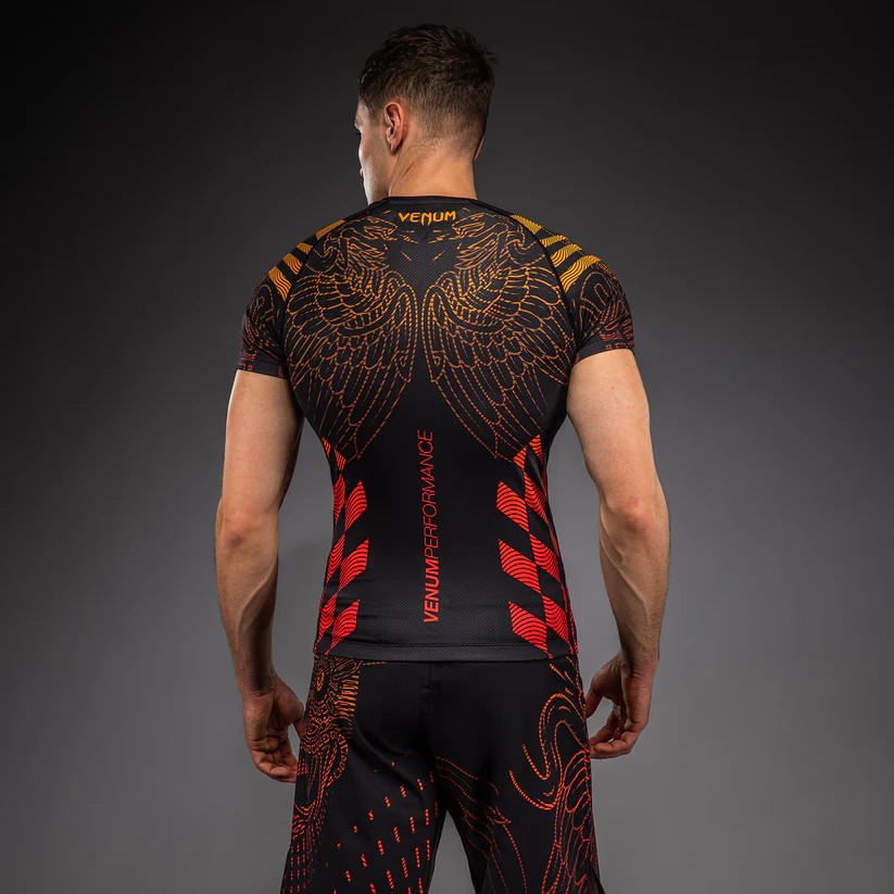 Venum Rashguard Męski Krótki Rękaw Quetzal Fury Czarny/Czerwony