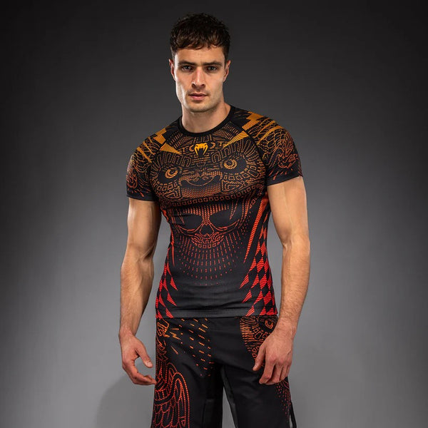 Venum Rashguard Męski Krótki Rękaw Quetzal Fury Czarny/Czerwony