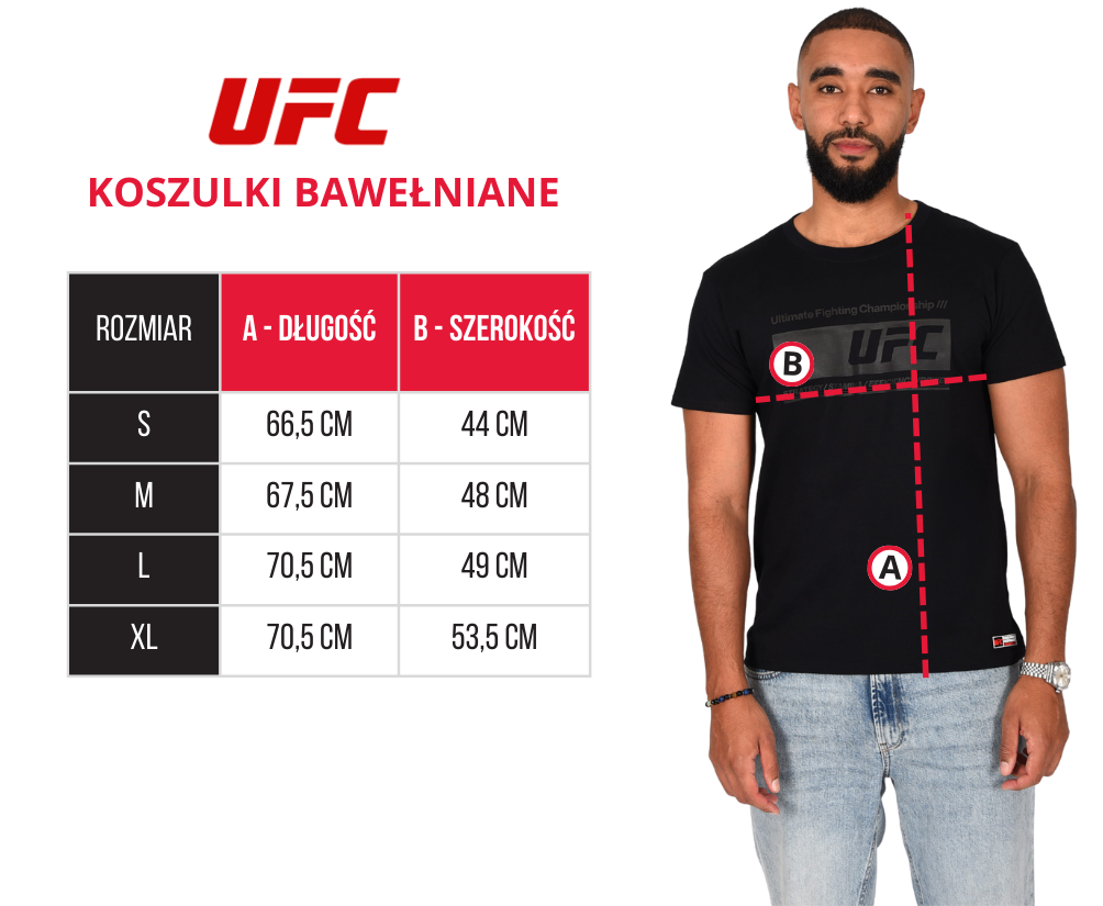 UFC Koszulka Logo 3D Czarna