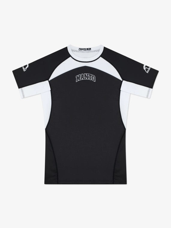 MANTO Rashguard Męski Krótki Rękaw RANKED Biały/Czarny