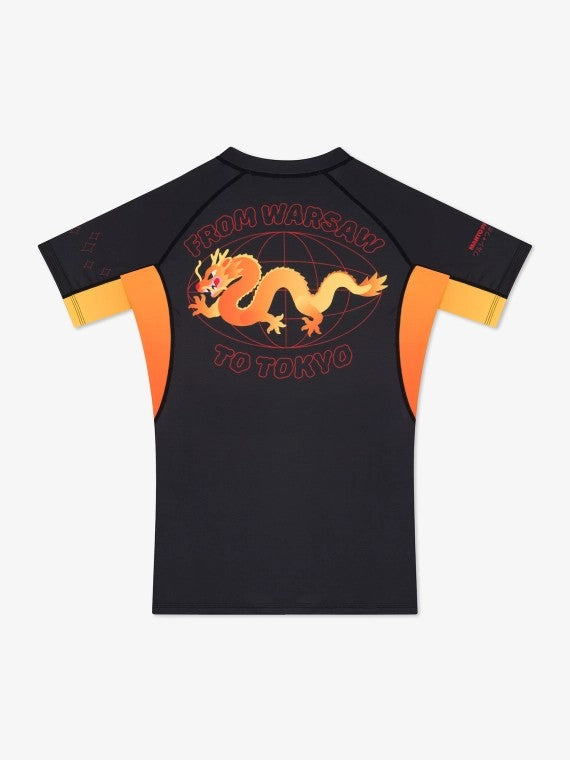 MANTO Rashguard Męski Krótki Rękaw WARSAW TO TOKYO Czarny