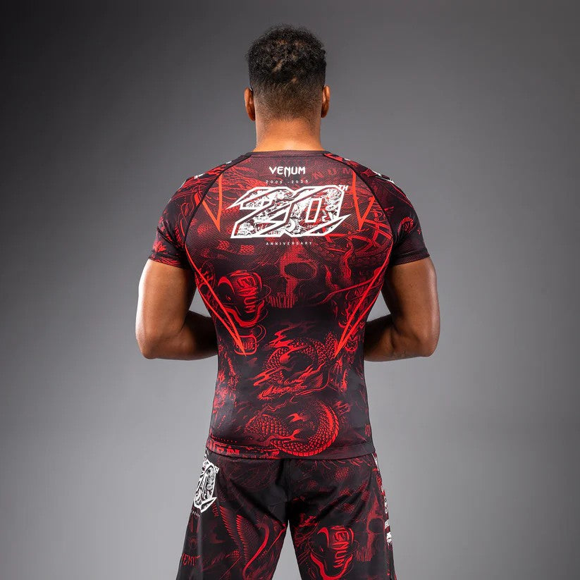 Venum Rashguard 20th Anniversary Krótki Rękaw Czarny/Czerwony