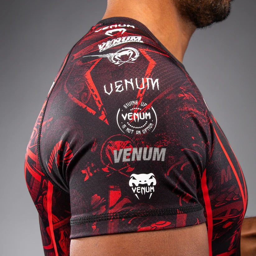 Venum Rashguard 20th Anniversary Krótki Rękaw Czarny/Czerwony